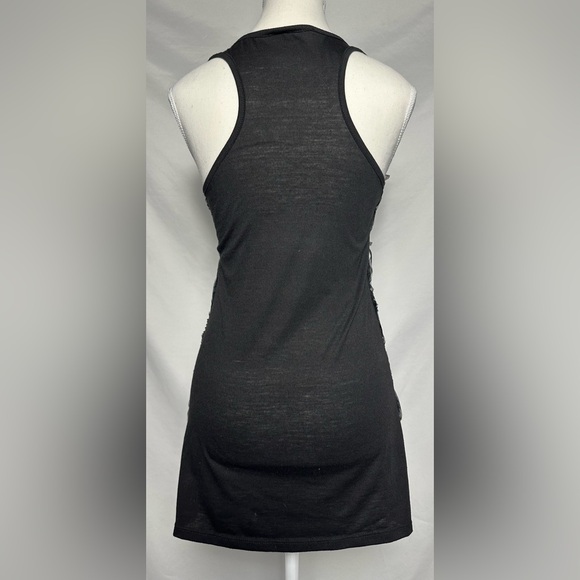 MON AMIE USA Y2K Black Rose Embellished Whimsigoth Fairy Mini Dress Size S - Picture 3 of 5